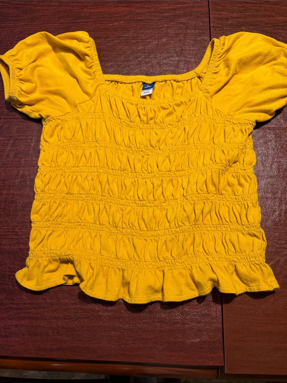 Girls' Smocked Puff-Sleeve Top